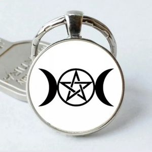 New Triple Moon Silver Tone Keychain.